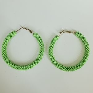 Gennaro beaded hoop earrings